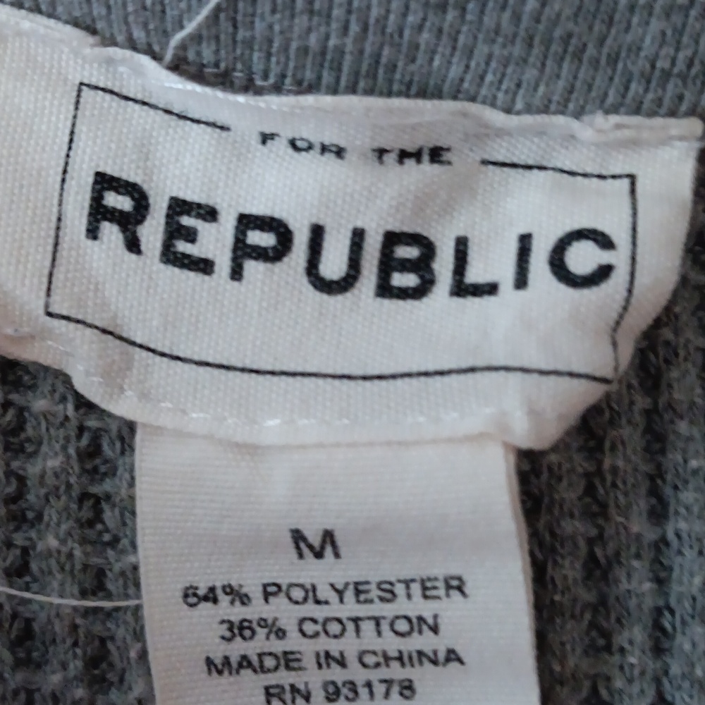 For The Republic Gray Shirt M EUC - Picture 2 of 3